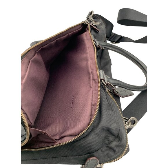 Coach Women’s Black Nylon Crossbody Bag With Leather Trim & Adjustable Strap - Picture 7 of 11